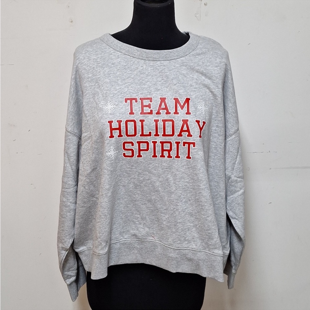 NEW! "Team Holiday Spirit" Matching Christmas Sweatshirt, Gray. Women’s Family - Picture 2 of 7